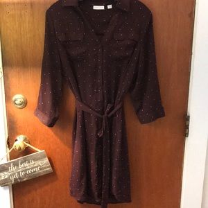 Dark maroon portofino-style dress